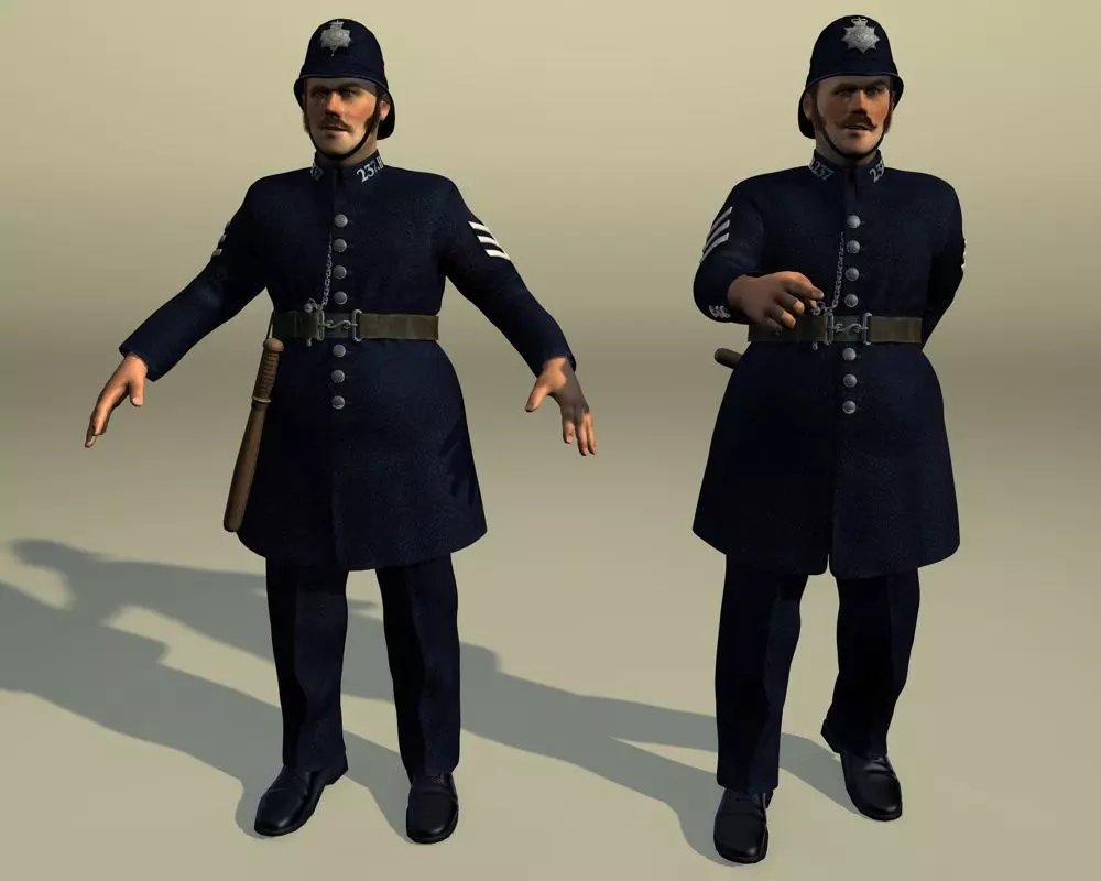 British policeman rigged 3D model_0