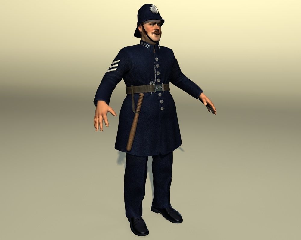 British policeman rigged 3D model_4