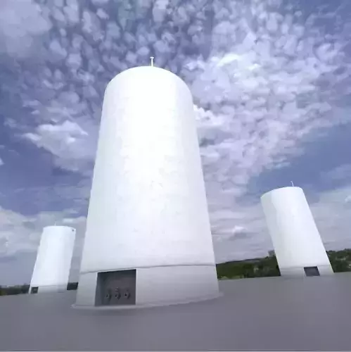 Industrial Silo 55m With Animated Valve