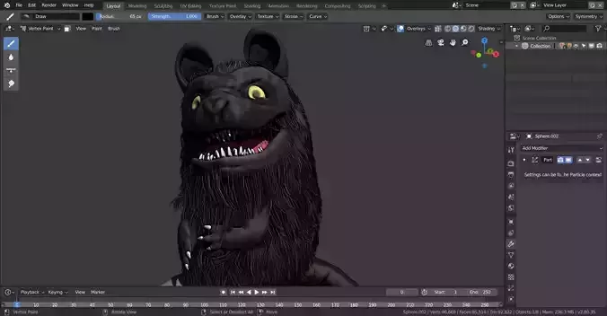 furry rat 3D model