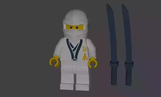 Ninjago Zane Lego character Low-poly 3D model