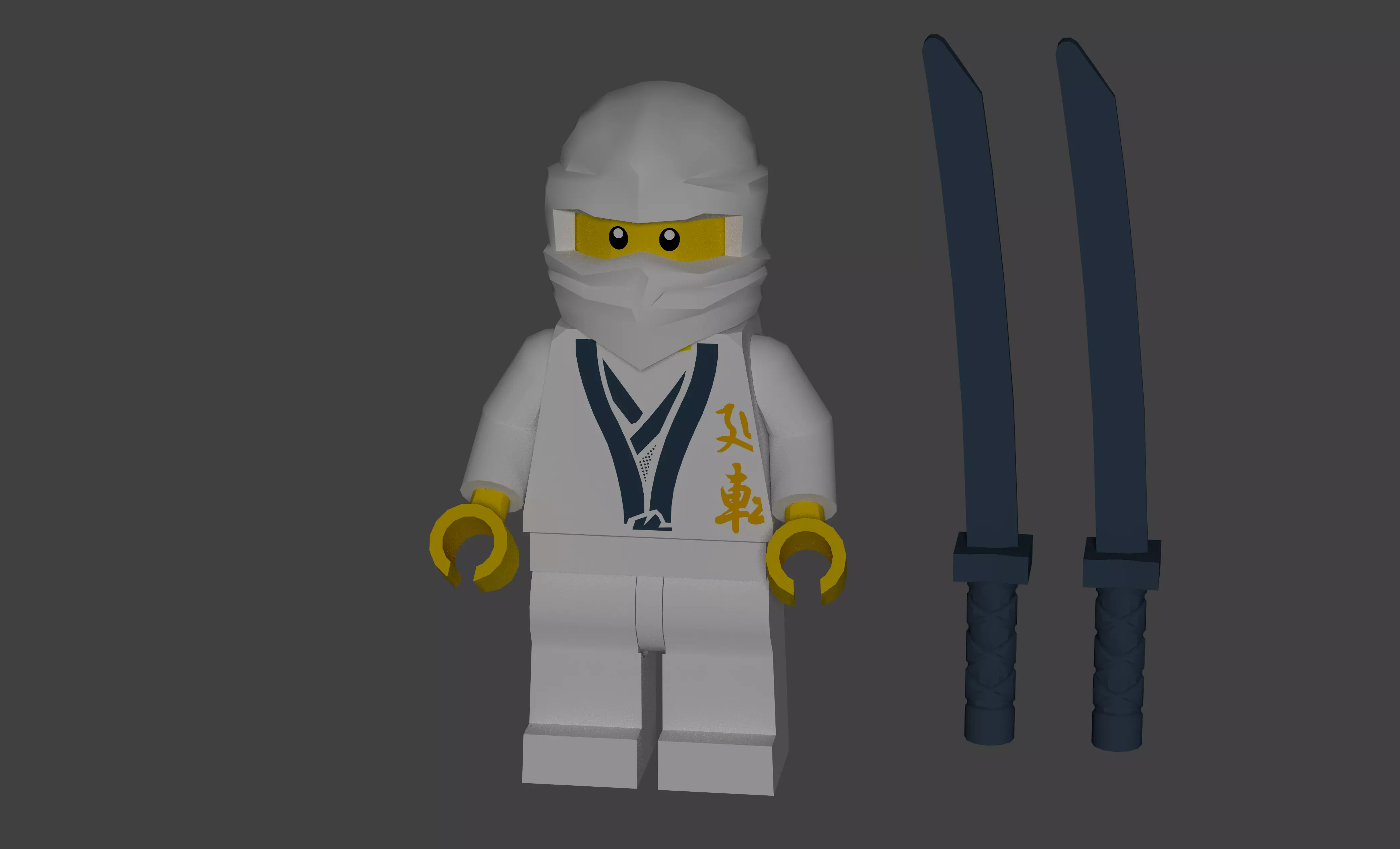 Ninjago Zane Lego character Low-poly 3D model_0