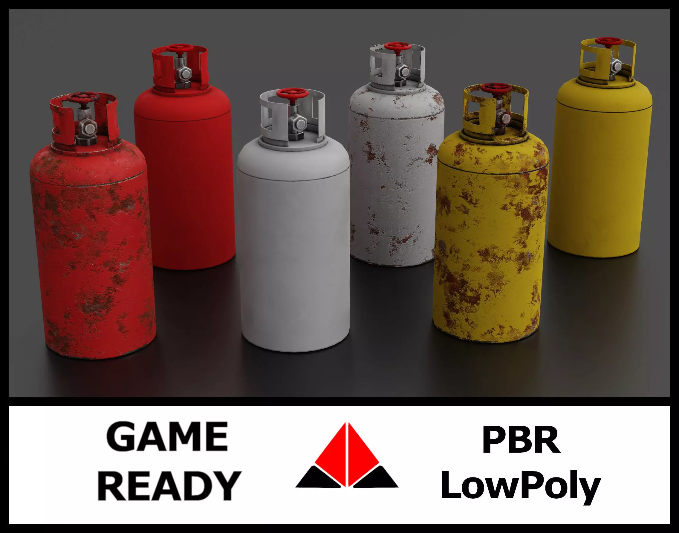 Gas tank collection Low-poly 3D model_0