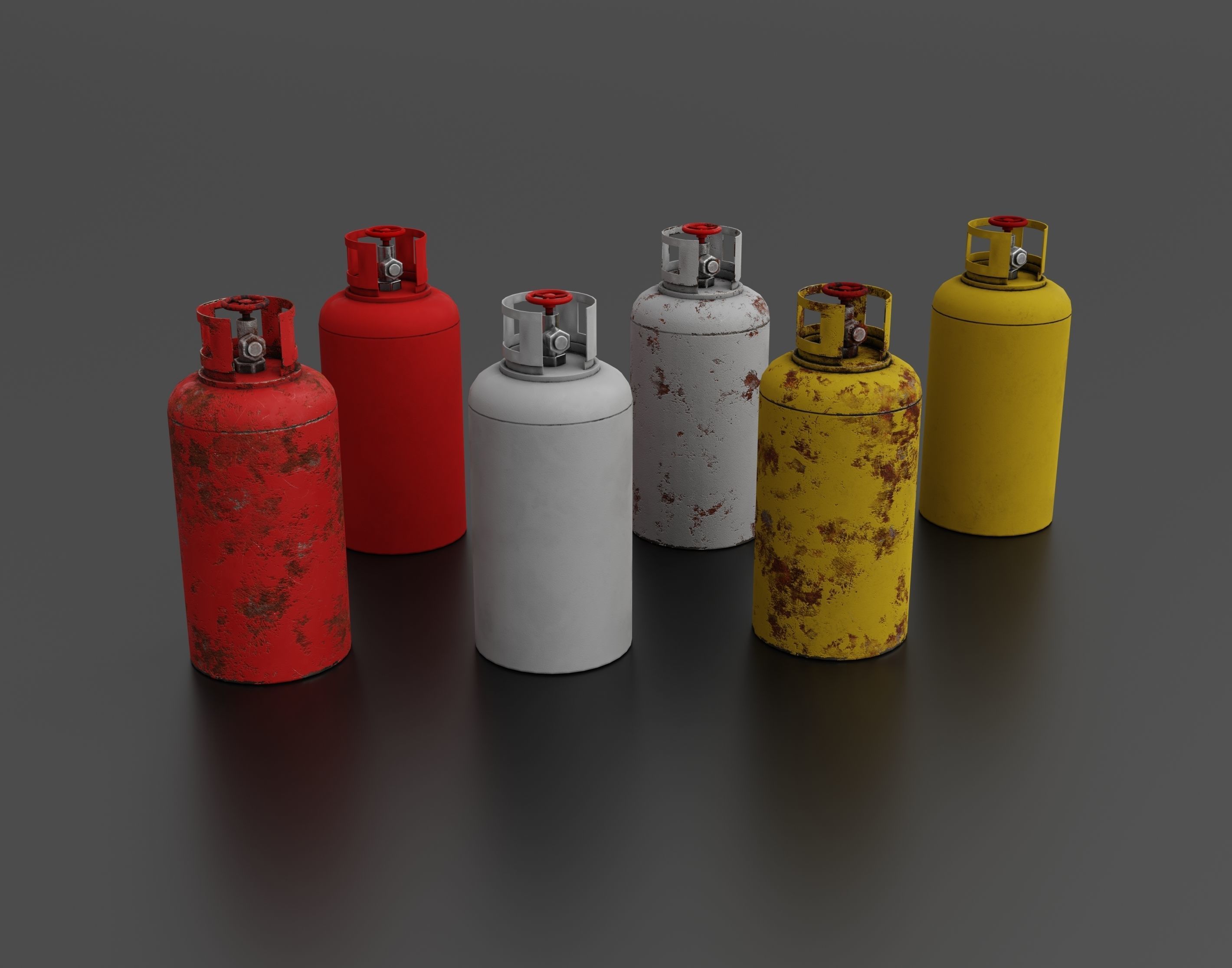 Gas tank collection Low-poly 3D model_1