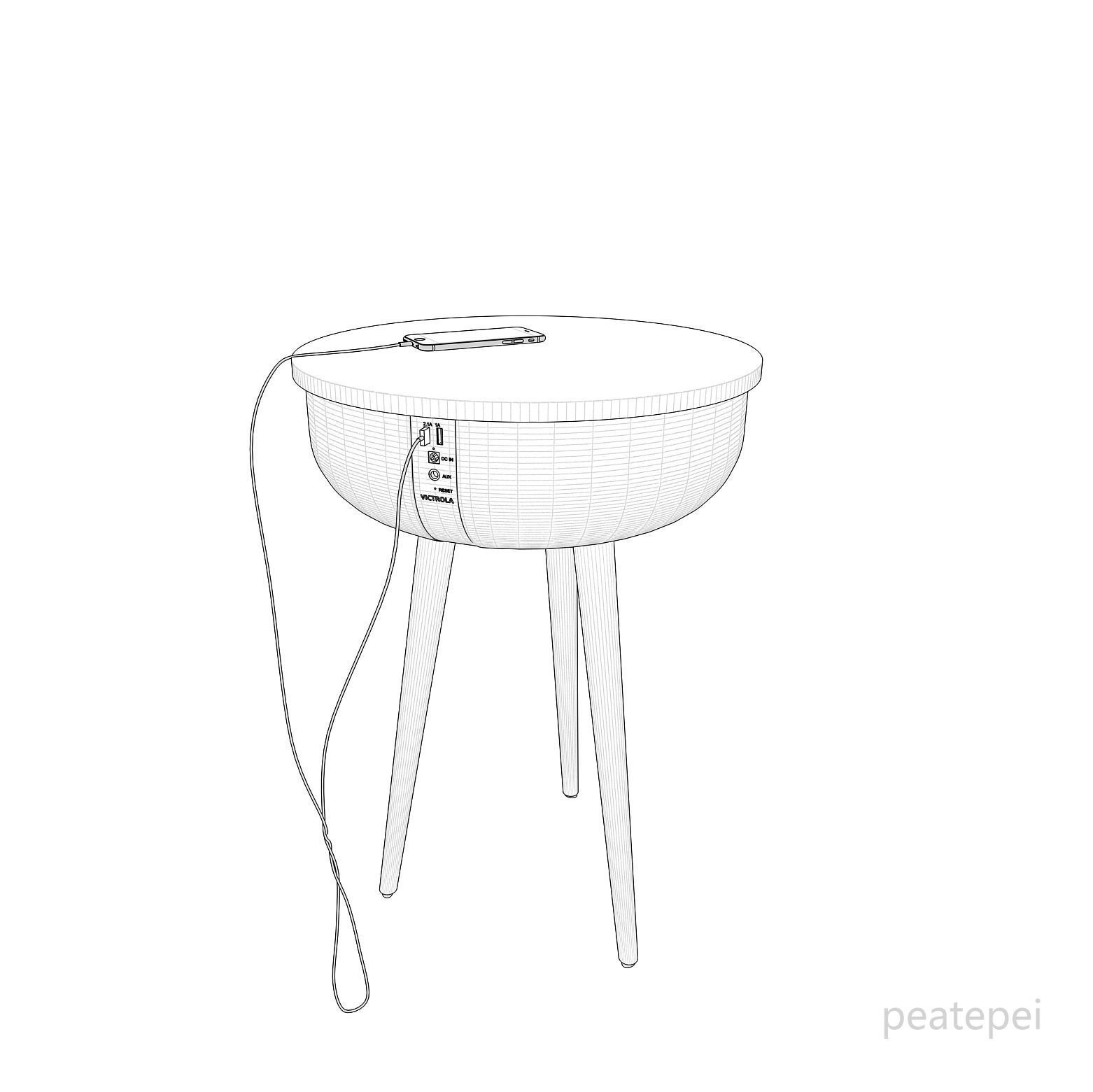 Side table  3D model_4