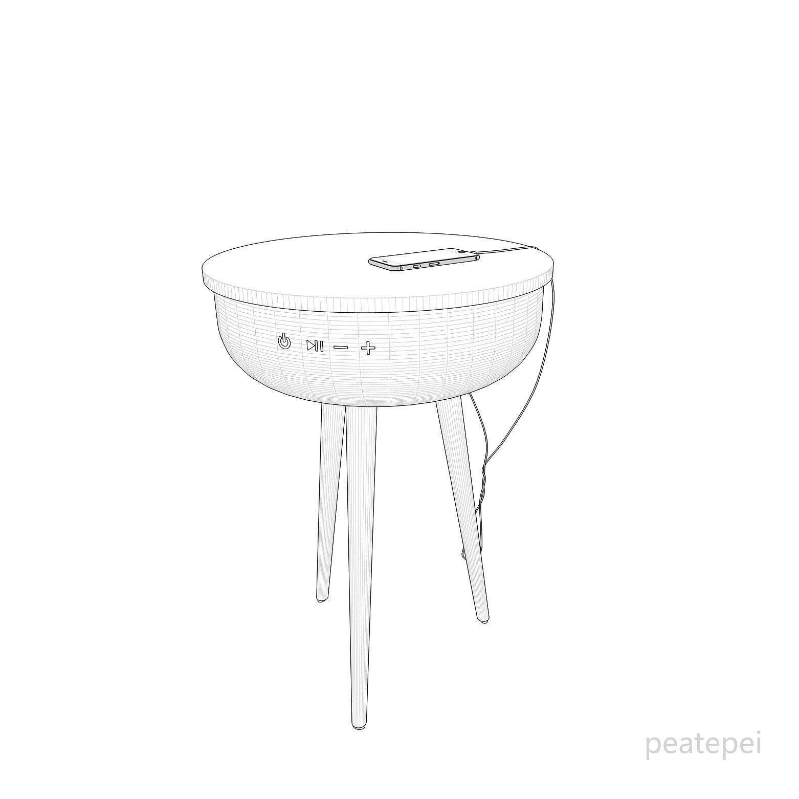 Side table  3D model_5