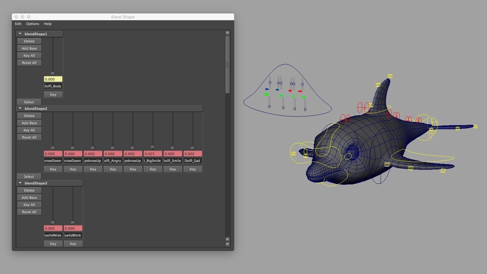 Rig Dolphin Low-poly 3D model_7