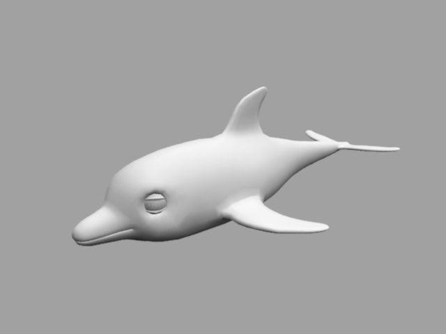 Rig Dolphin Low-poly 3D model_9