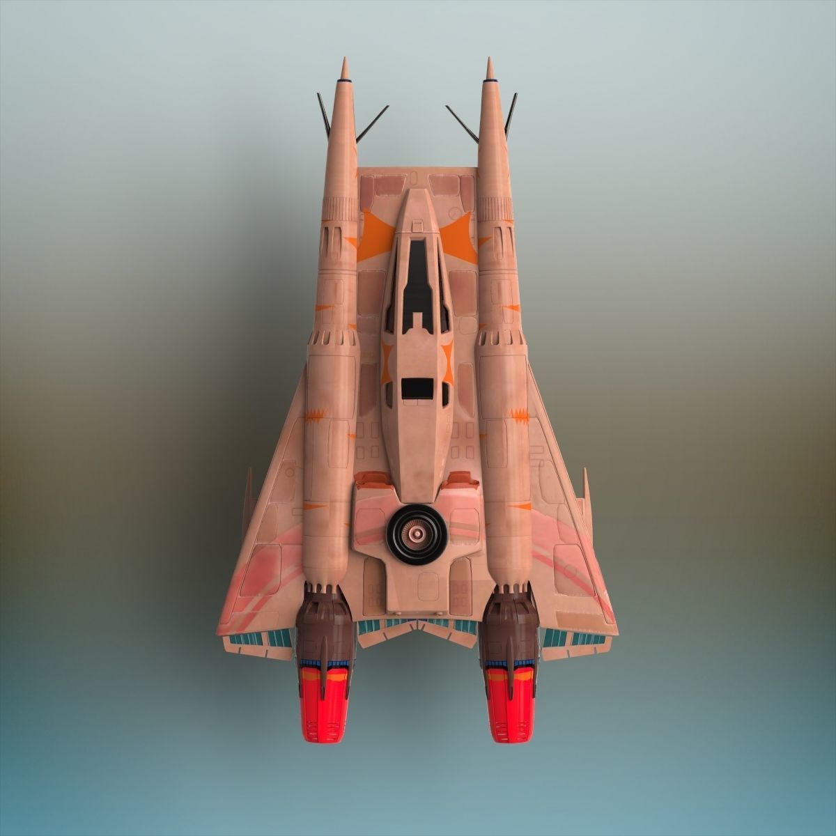 Sci-Fi Fighter plane 3D model_6