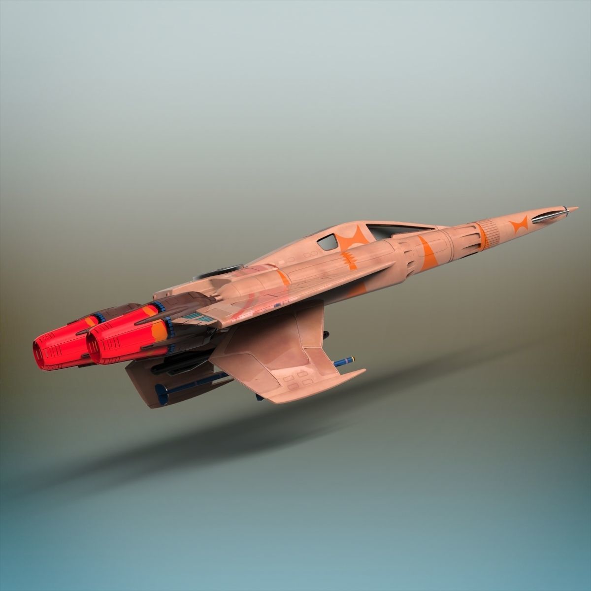 Sci-Fi Fighter plane 3D model_8