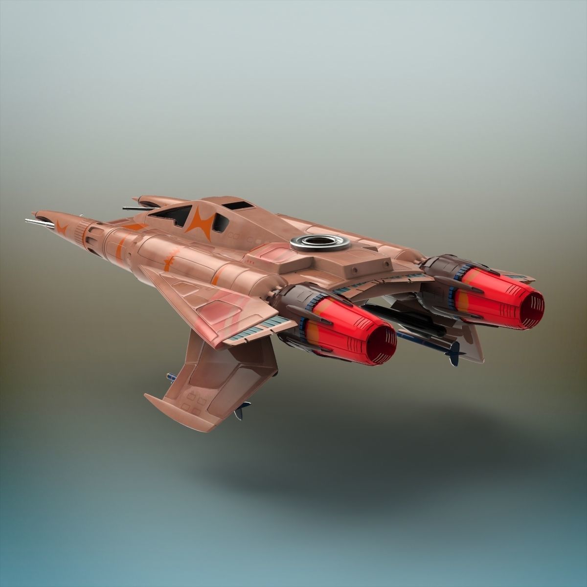 Sci-Fi Fighter plane 3D model_5