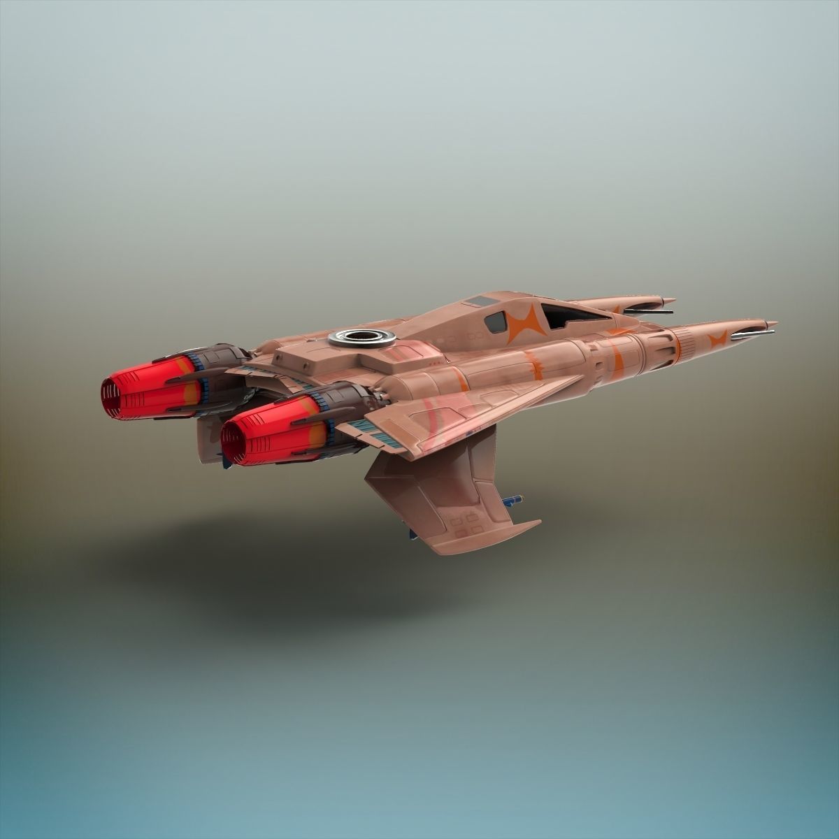 Sci-Fi Fighter plane 3D model_3