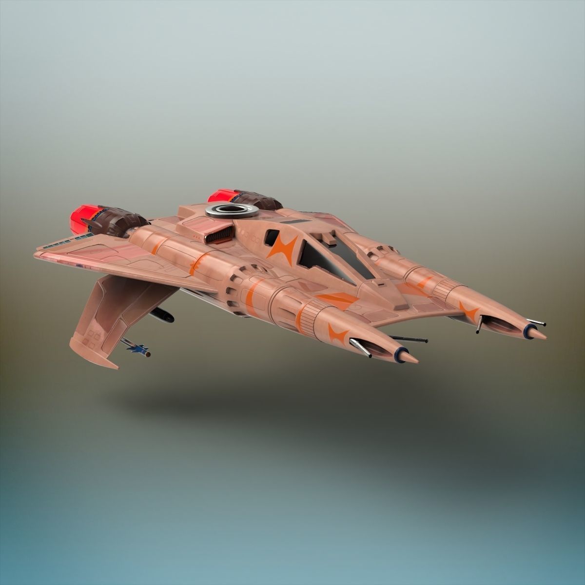 Sci-Fi Fighter plane 3D model_1