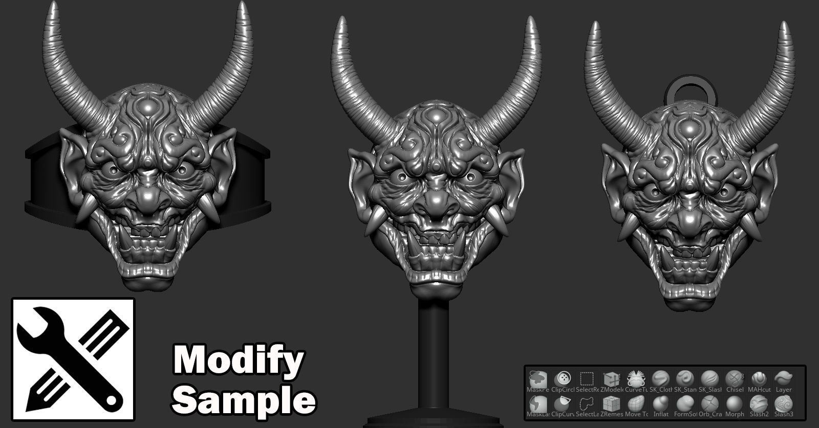 Hannya 02 3D print model_6