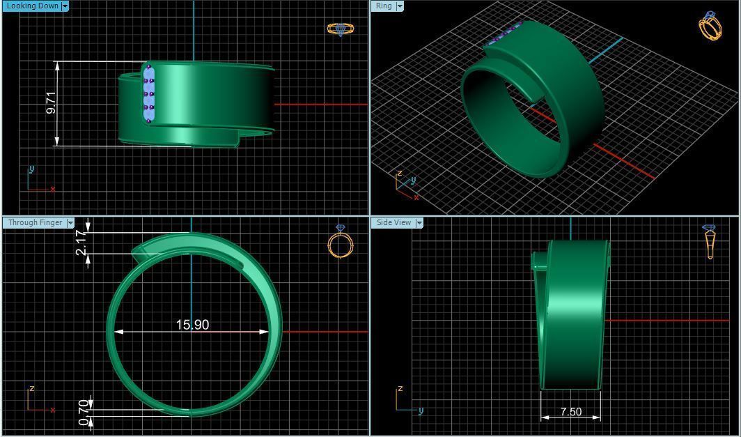 Ring Band R 0042 3D print model_16