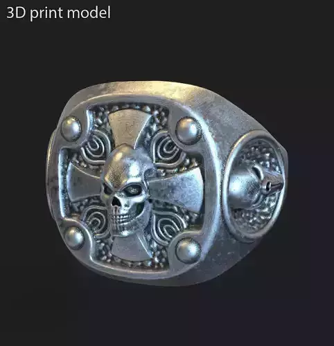 Skull ring jewelry for Bikers vol14 3D print model Skull ring jewelry for Bikers vol14 3D print model