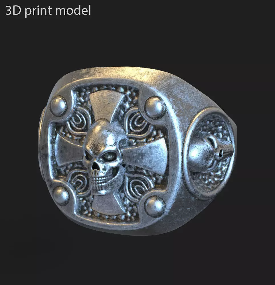 Skull ring jewelry for Bikers vol14 3D print model_0