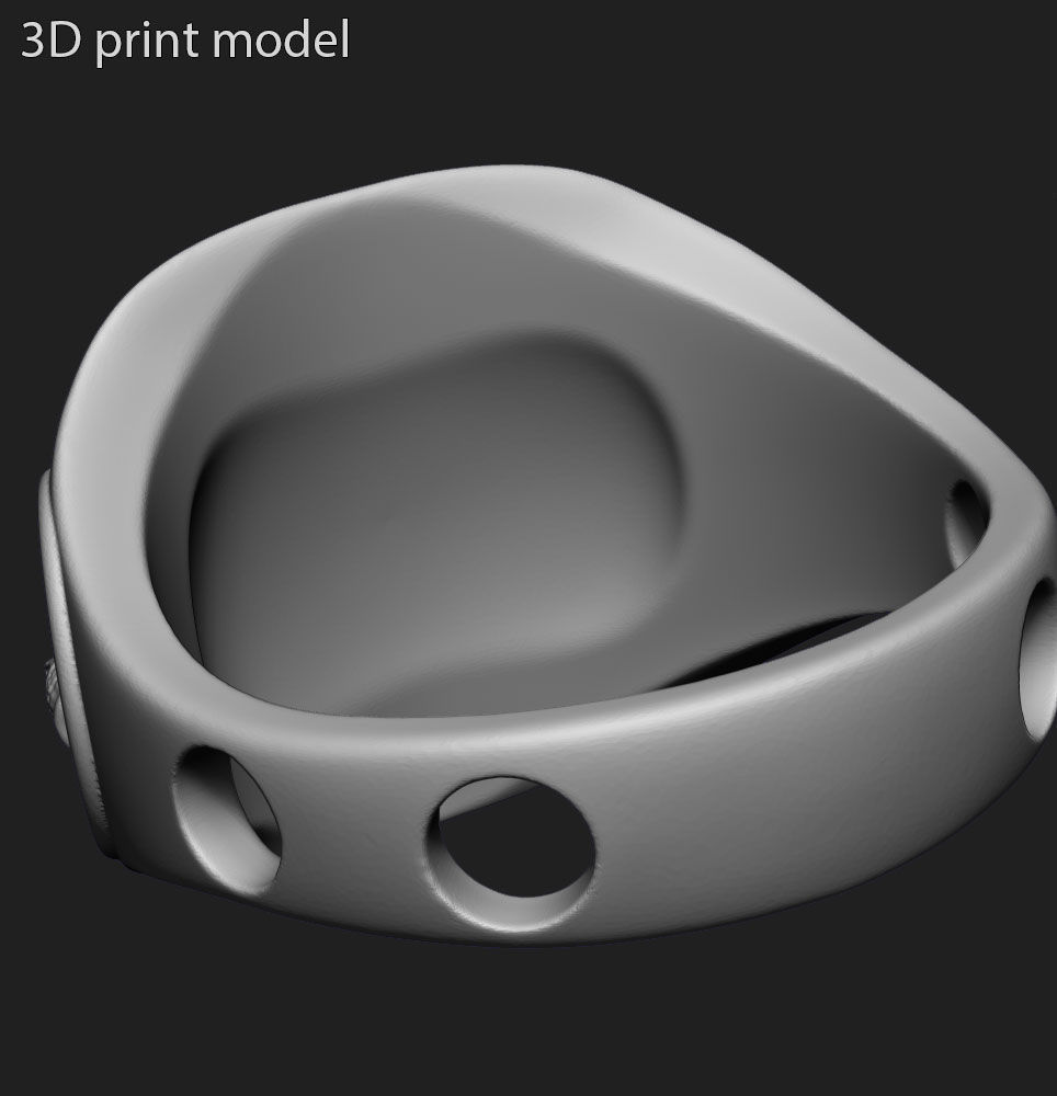 Skull ring jewelry for Bikers vol14 3D print model_2