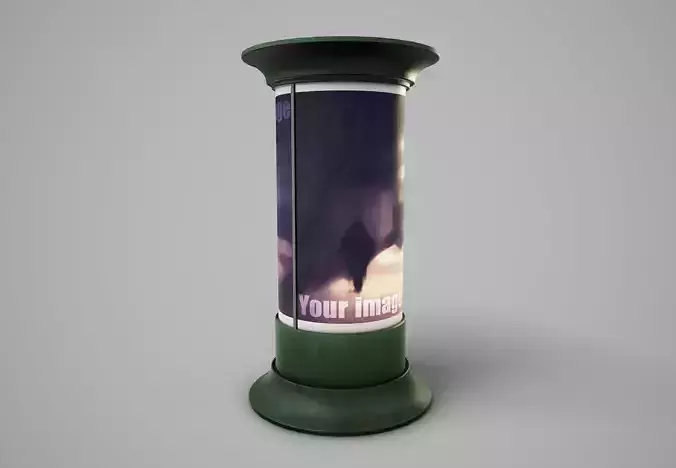 Advertising Column PBR Game Ready  Low-poly 3D model