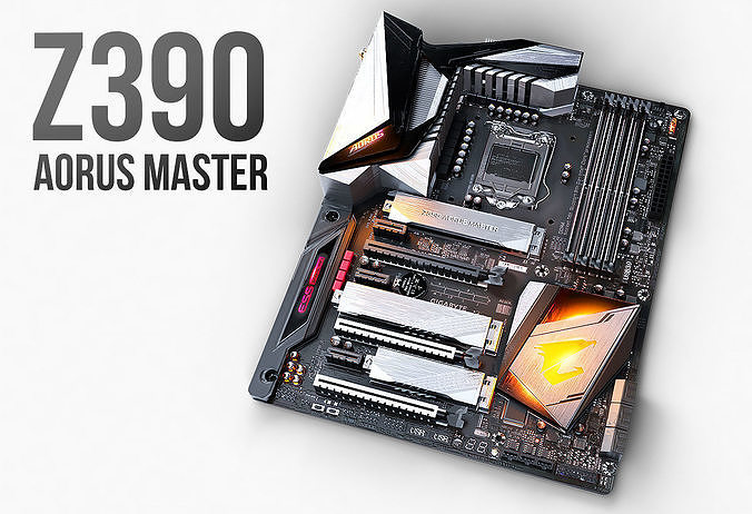 Motherboard GIGABYTE Z390 AORUS MASTER 3D model
