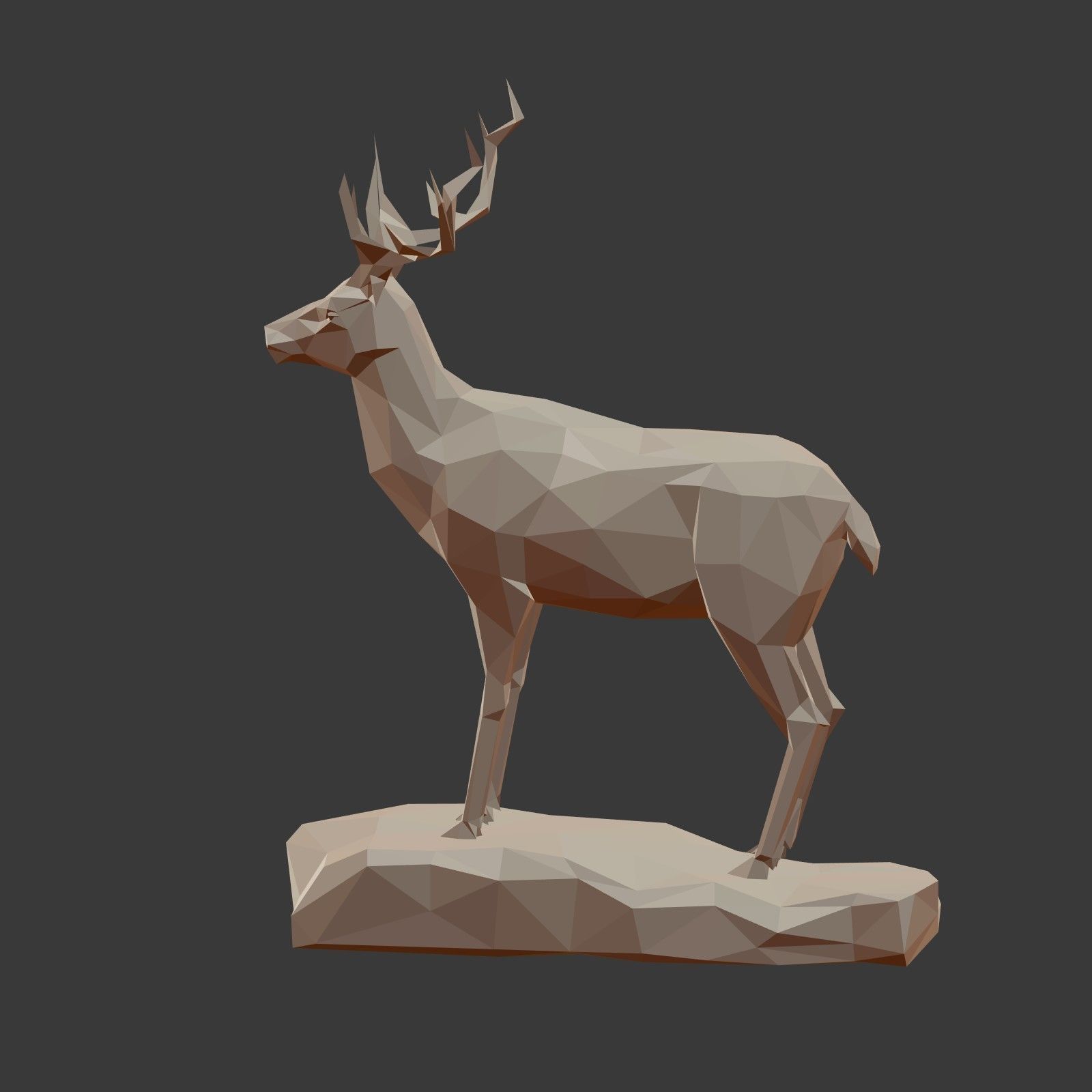 Cartoon Deer LowPoly Low-poly 3D model_5