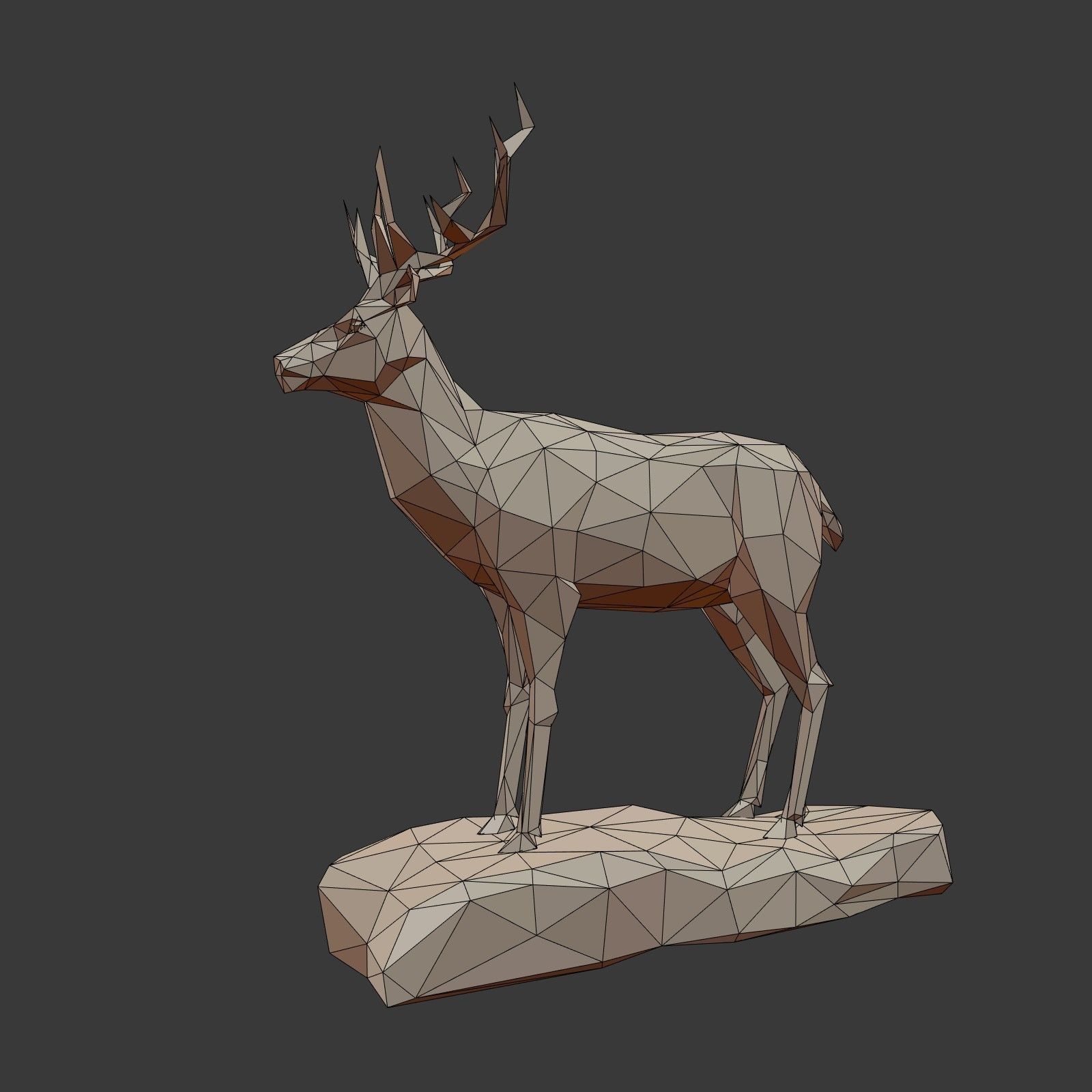 Cartoon Deer LowPoly Low-poly 3D model_2