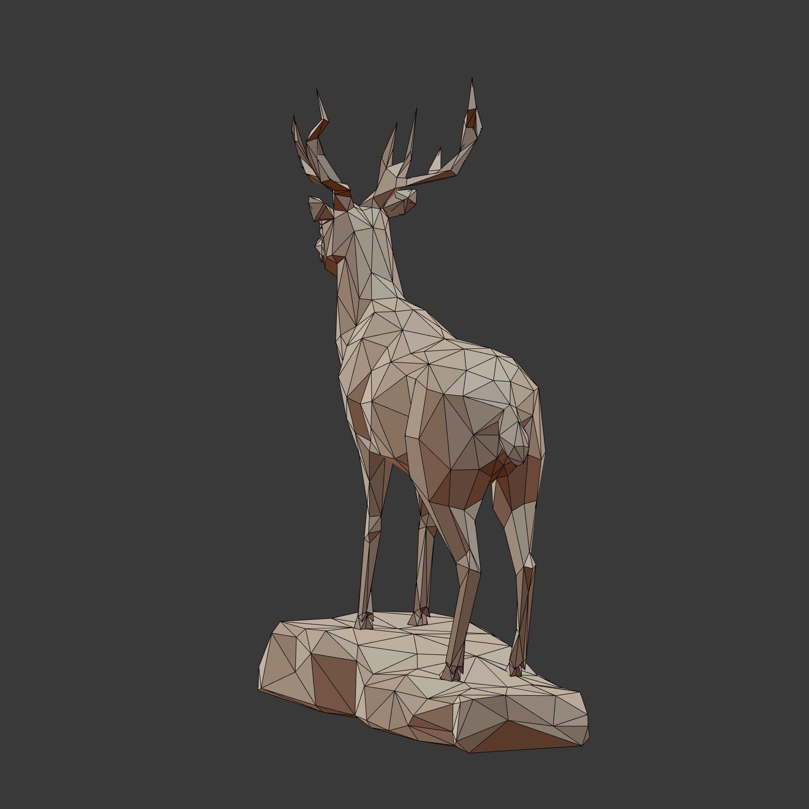 Cartoon Deer LowPoly Low-poly 3D model_8