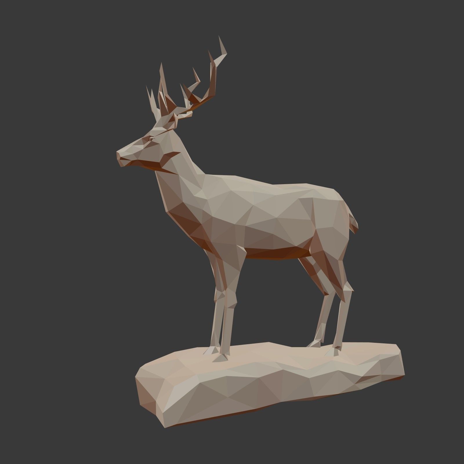 Cartoon Deer LowPoly Low-poly 3D model_1