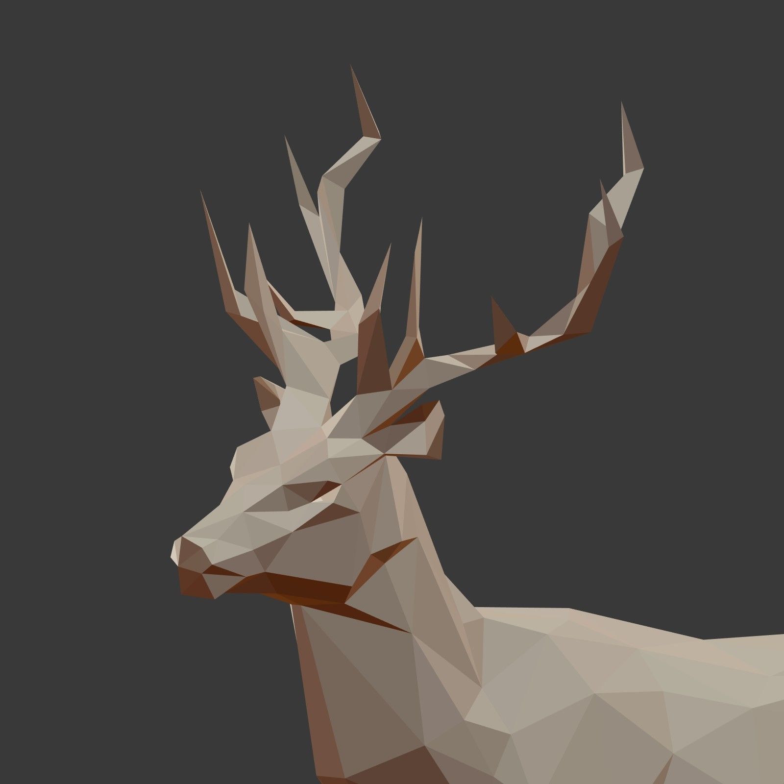 Cartoon Deer LowPoly Low-poly 3D model_15