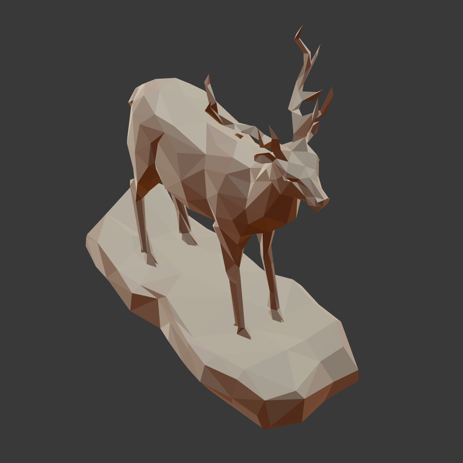 Cartoon Deer LowPoly Low-poly 3D model_9