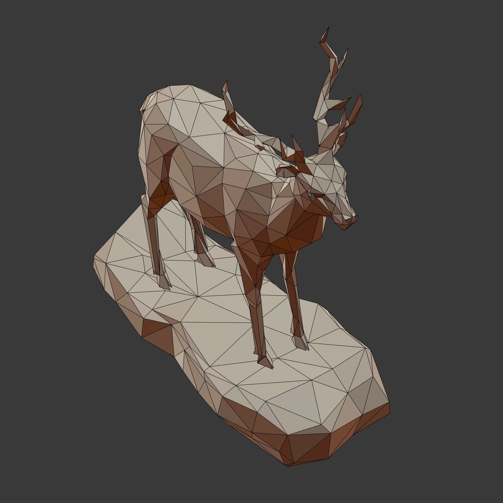 Cartoon Deer LowPoly Low-poly 3D model_10