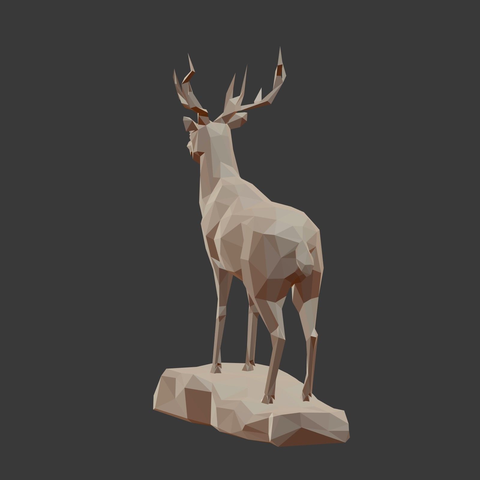 Cartoon Deer LowPoly Low-poly 3D model_7