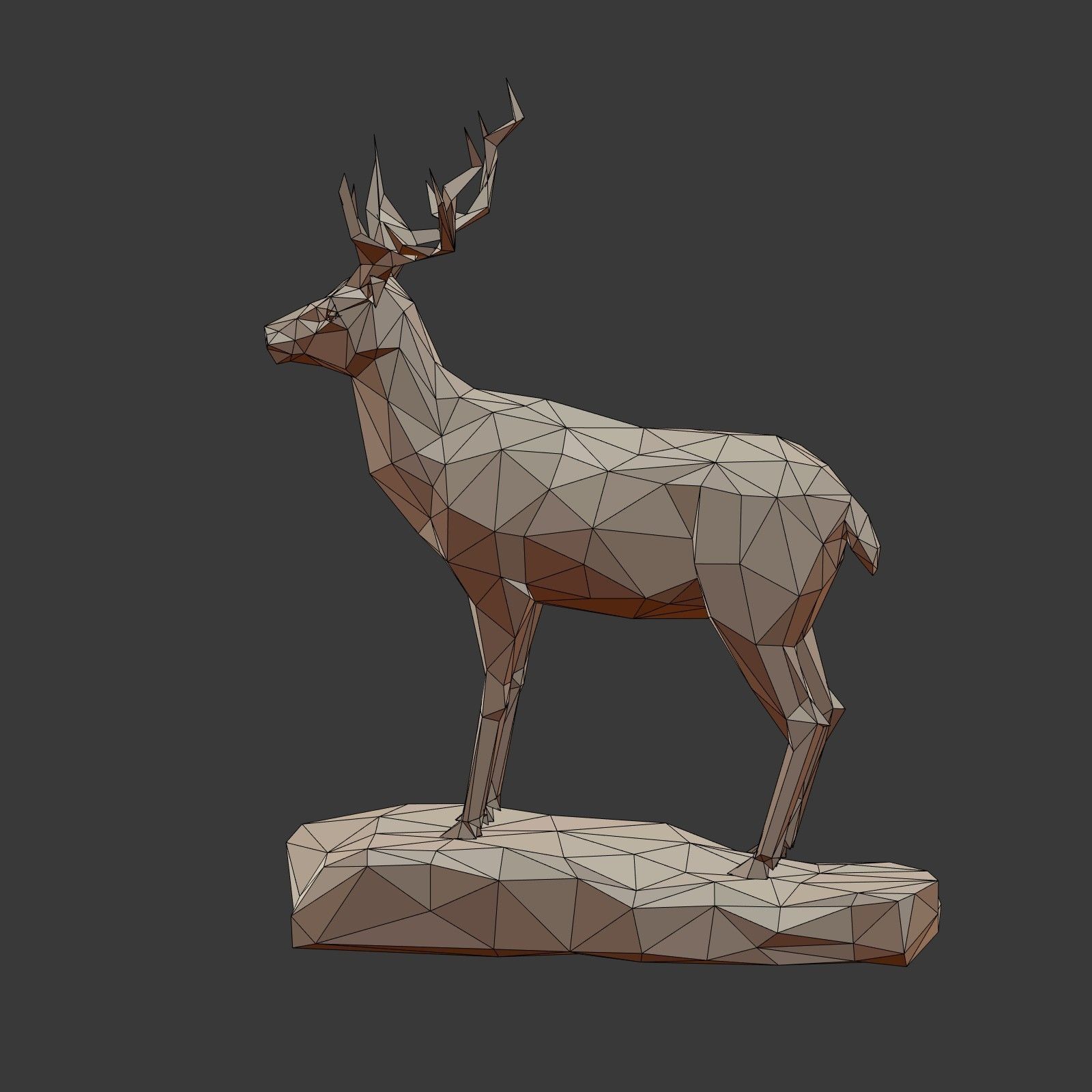 Cartoon Deer LowPoly Low-poly 3D model_6