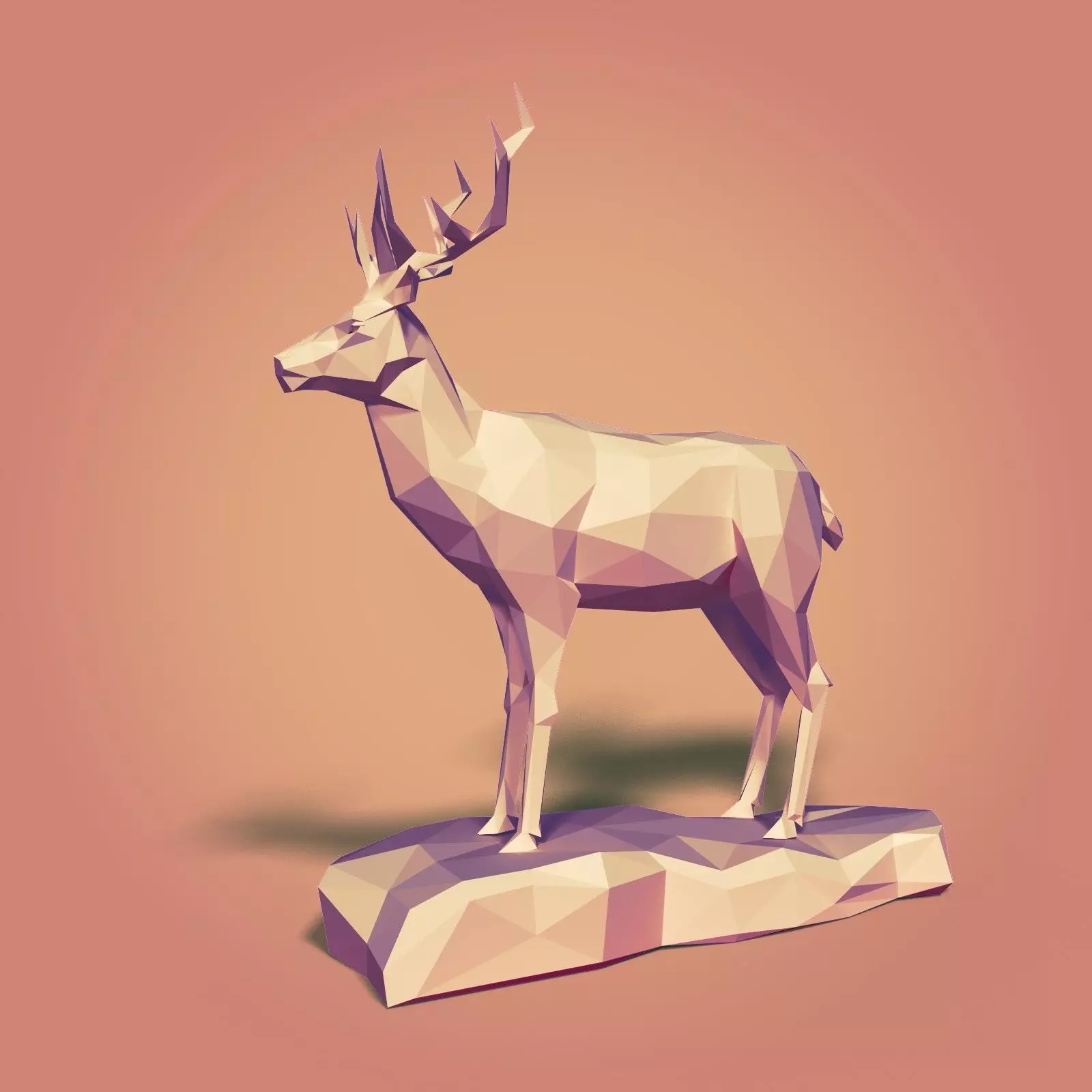 Cartoon Deer LowPoly Low-poly 3D model_0