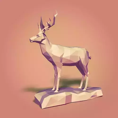 Cartoon Deer LowPoly Low-poly 3D model
