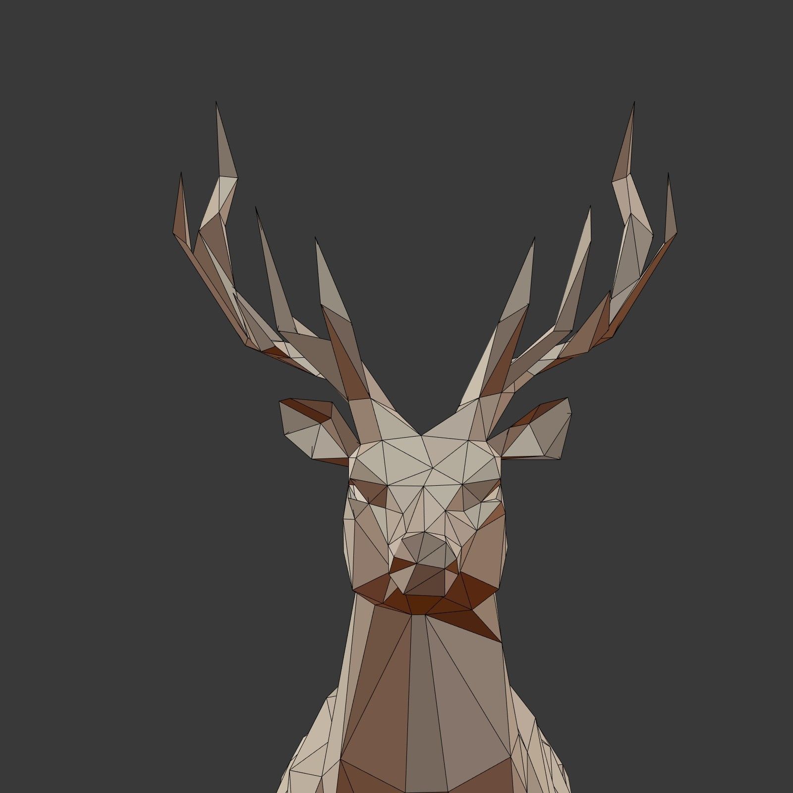 Cartoon Deer LowPoly Low-poly 3D model_18