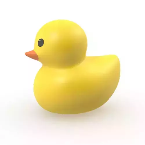 Yellow rubber Duck toy simple low poly