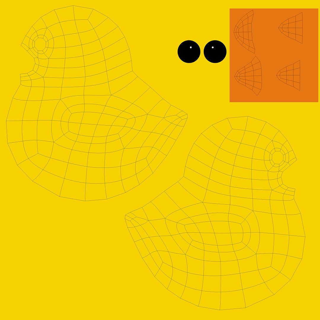 Yellow rubber Duck toy 3D model_12
