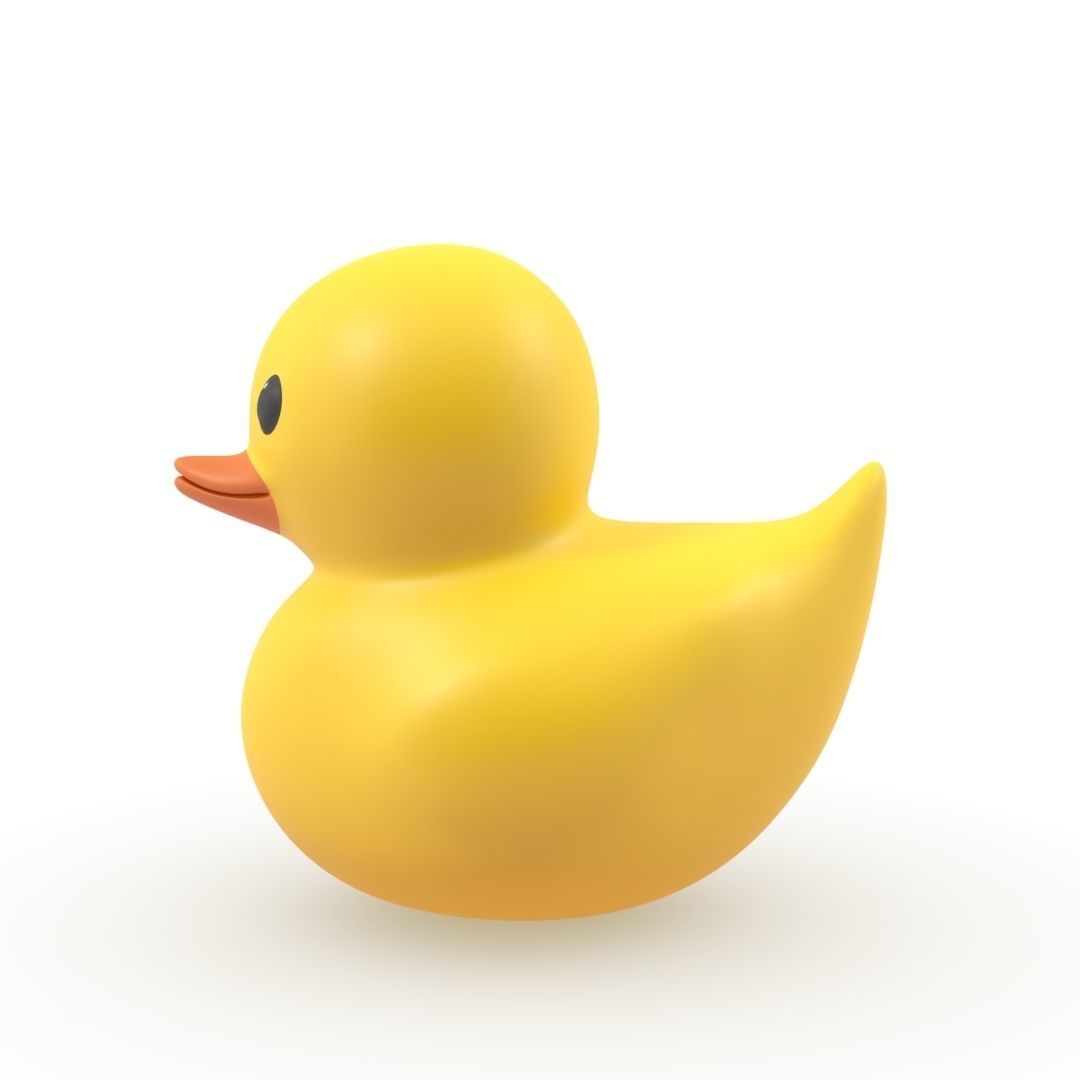 Yellow rubber Duck toy 3D model_4