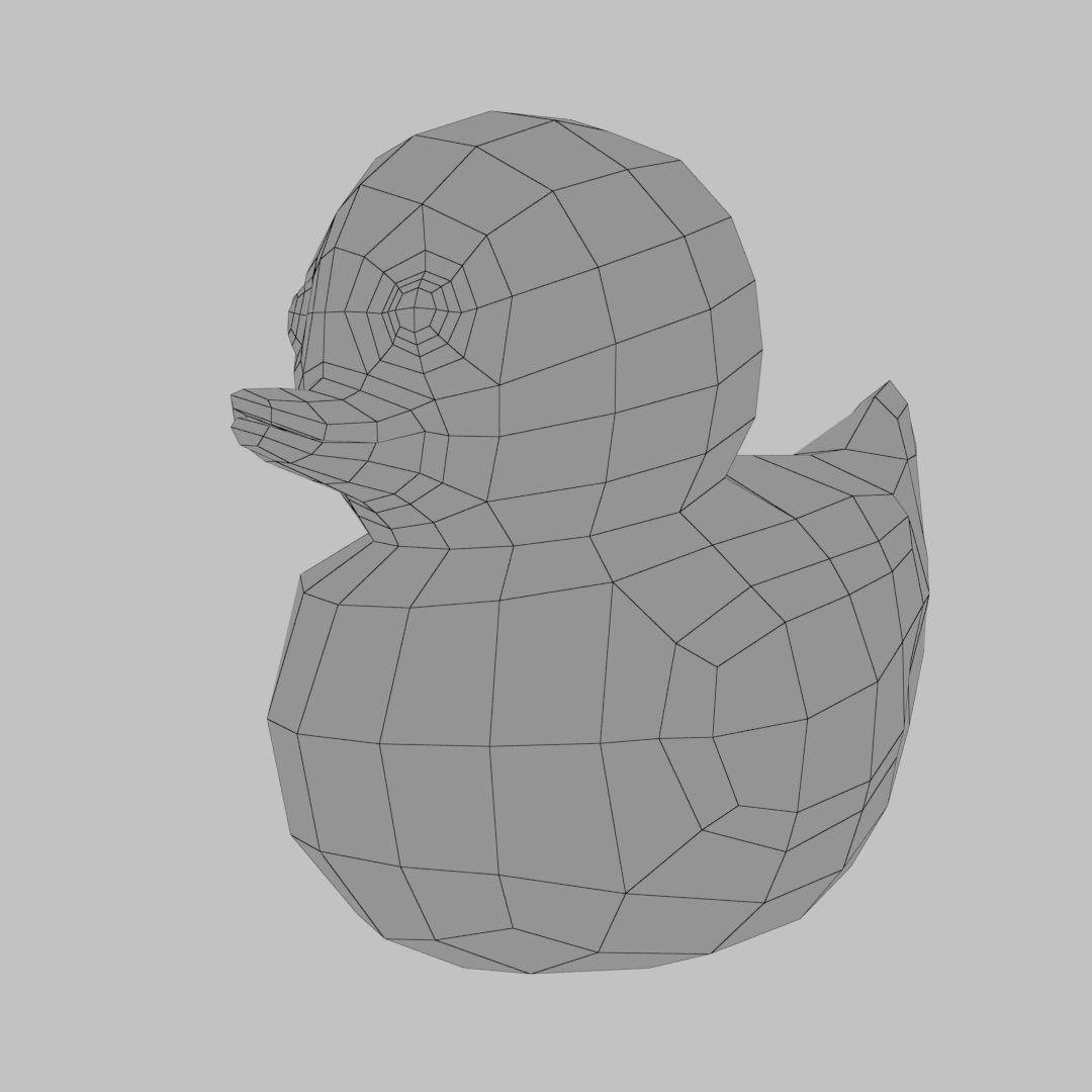 Yellow rubber Duck toy 3D model_8