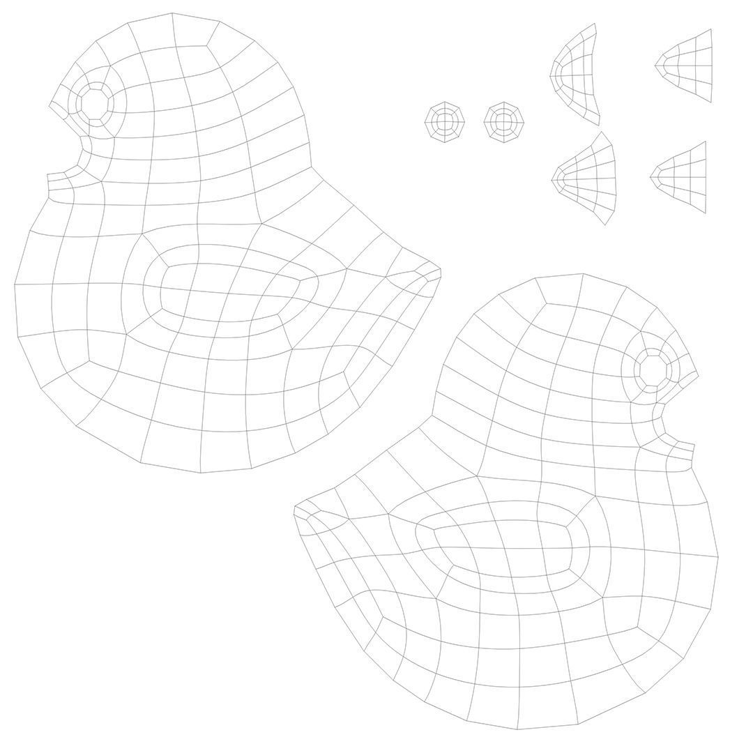 Yellow rubber Duck toy 3D model_11