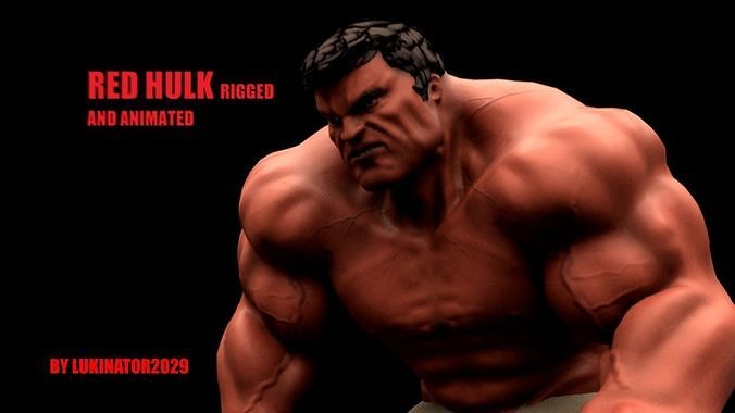 Red Hulk Rigged And Animated 3D model