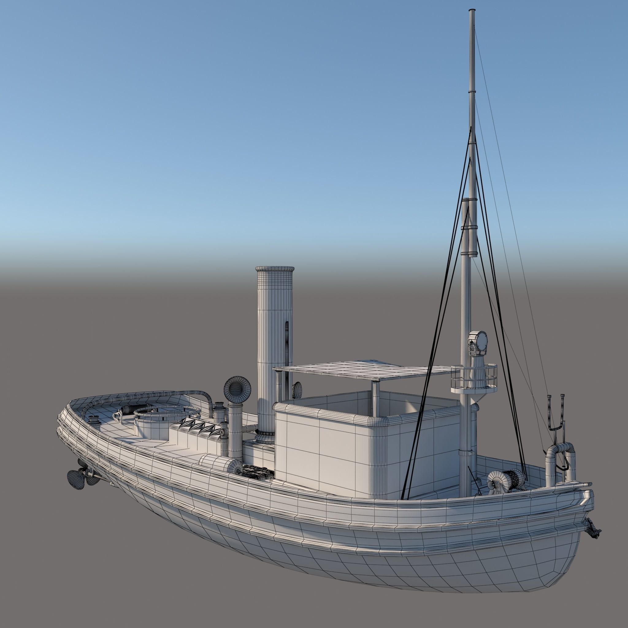 3d old boat 3D model_3