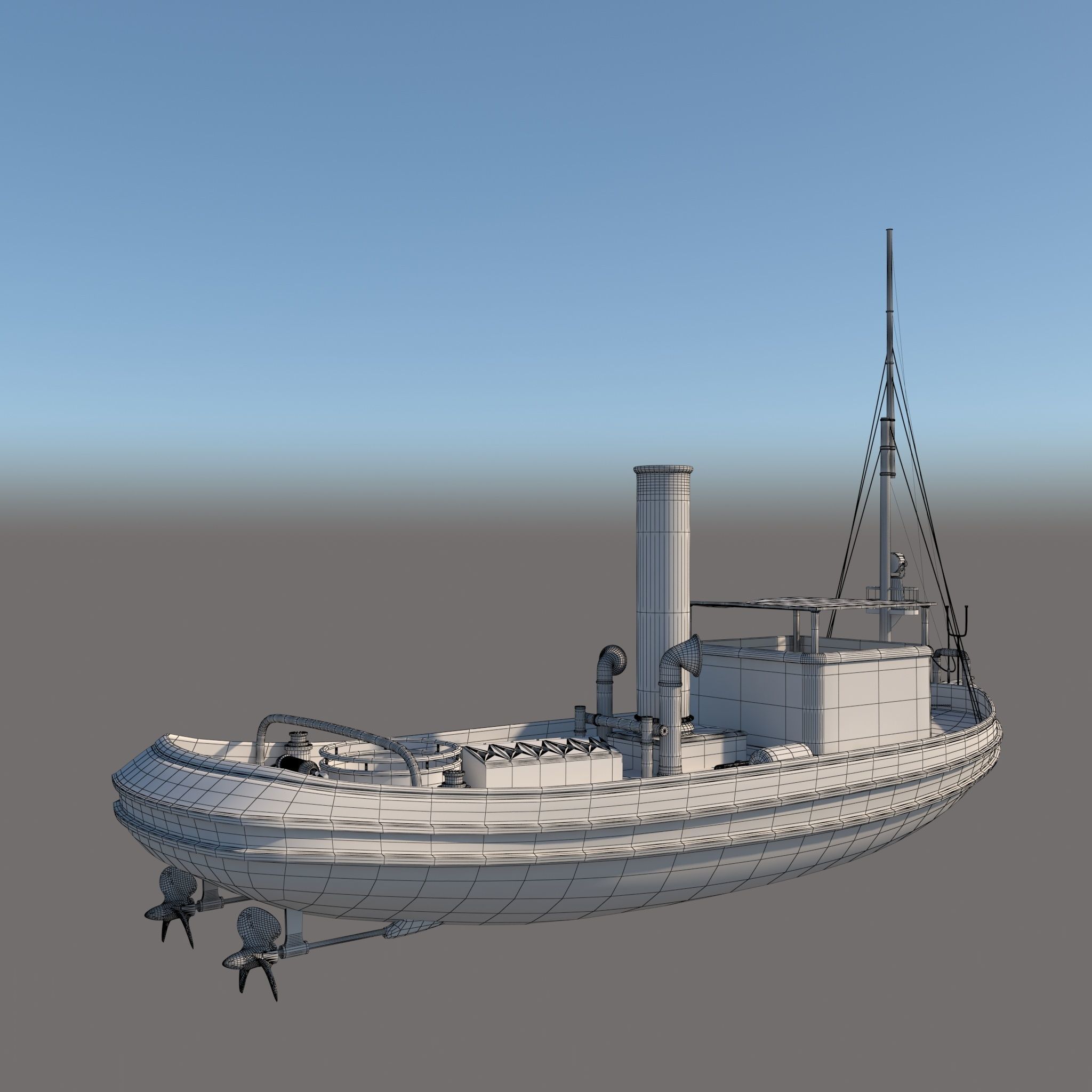 3d old boat 3D model_5
