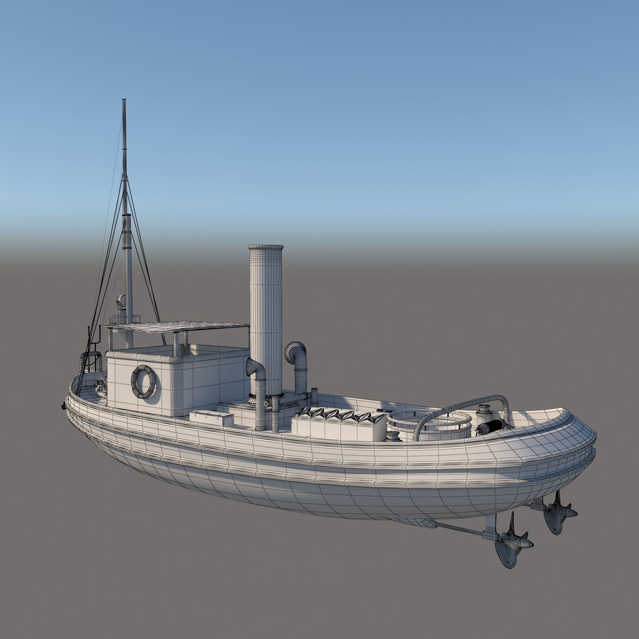 3d old boat 3D model_7