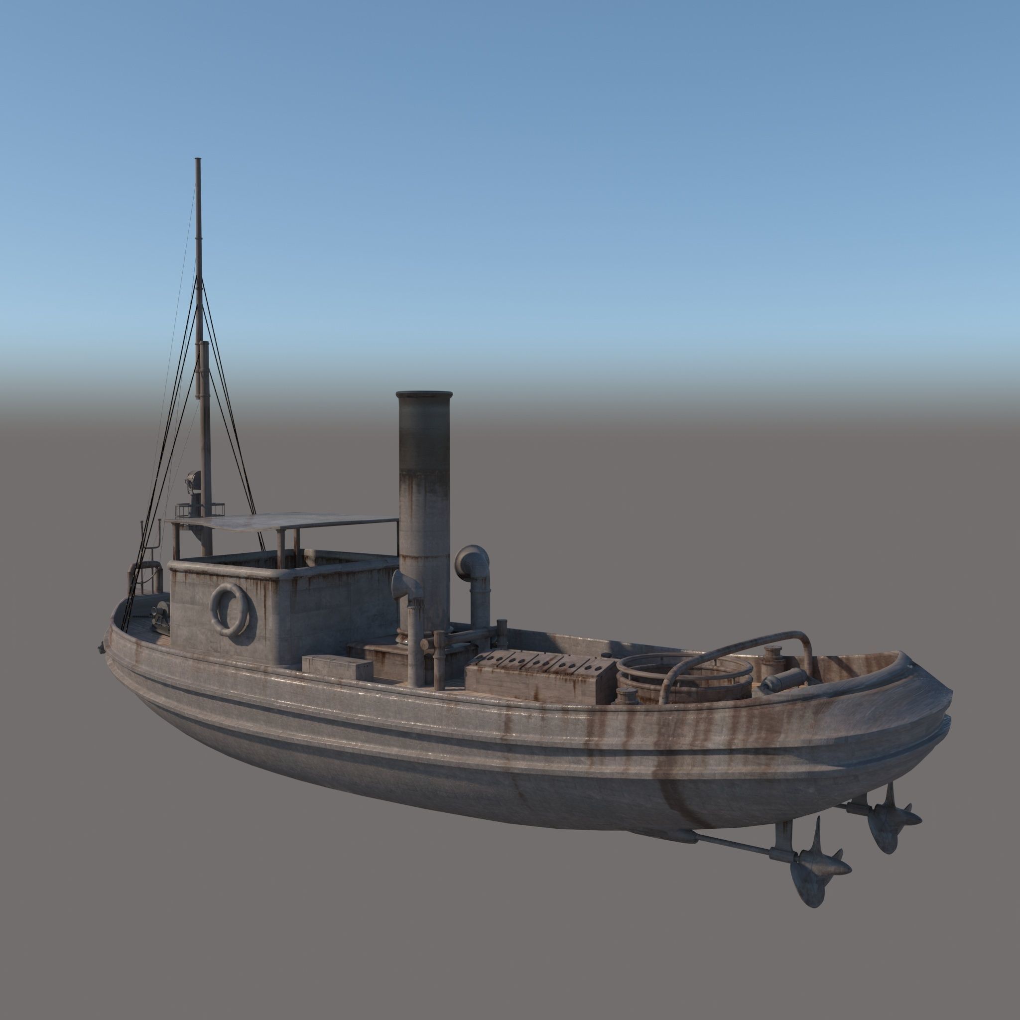 3d old boat 3D model_6