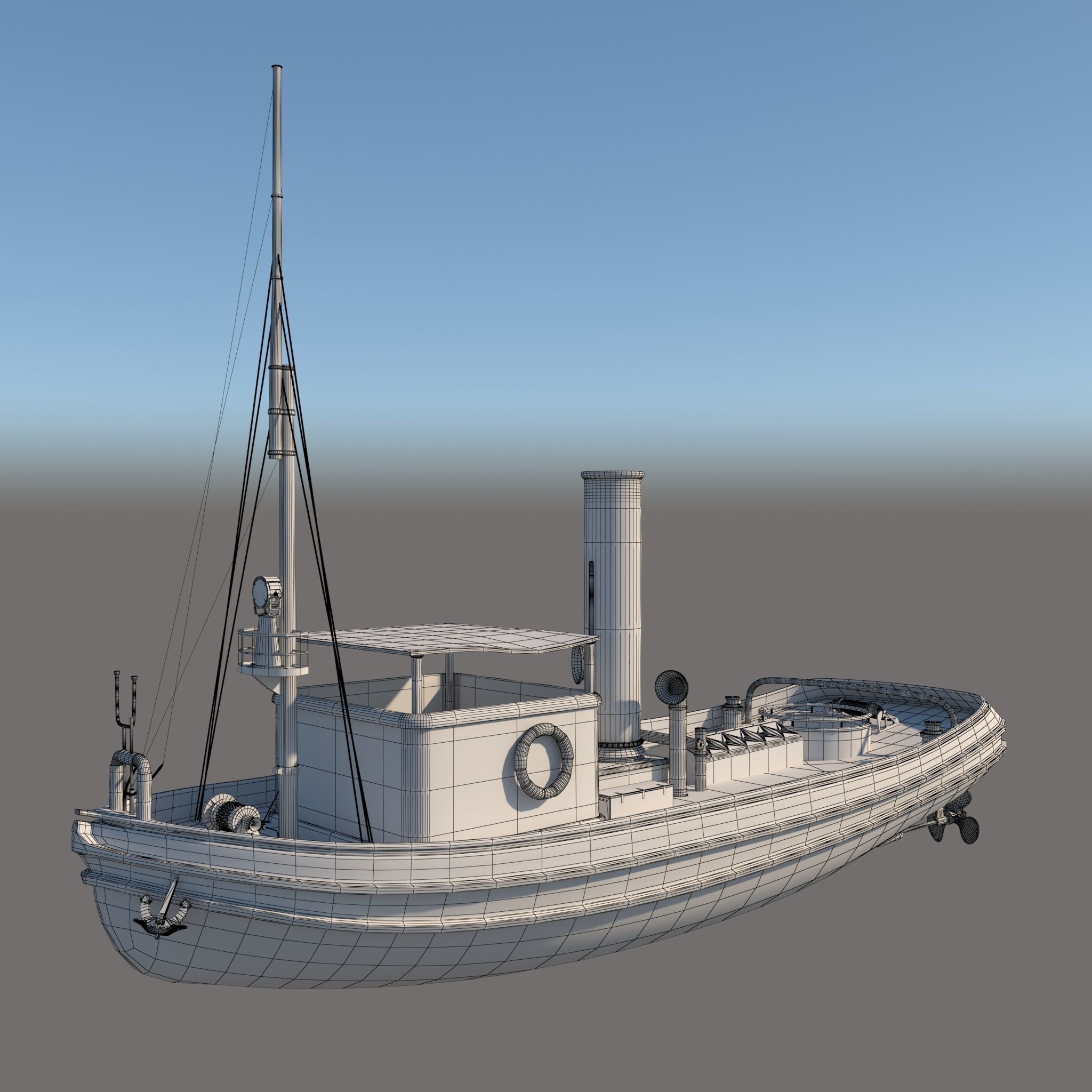 3d old boat 3D model_1