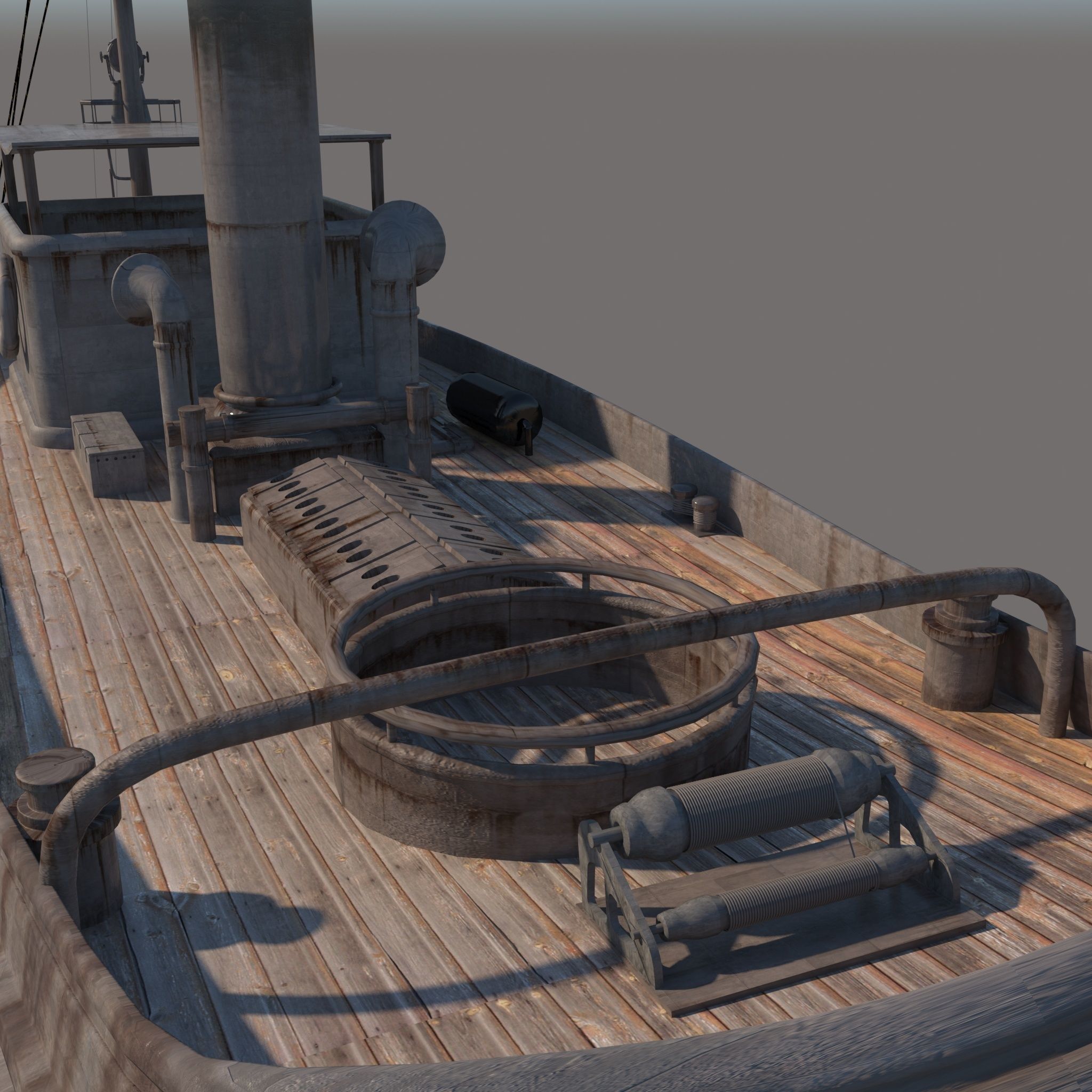 3d old boat 3D model_8