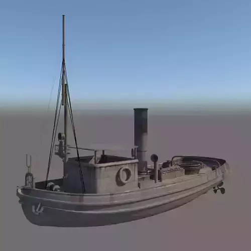 3d old boat 3D model