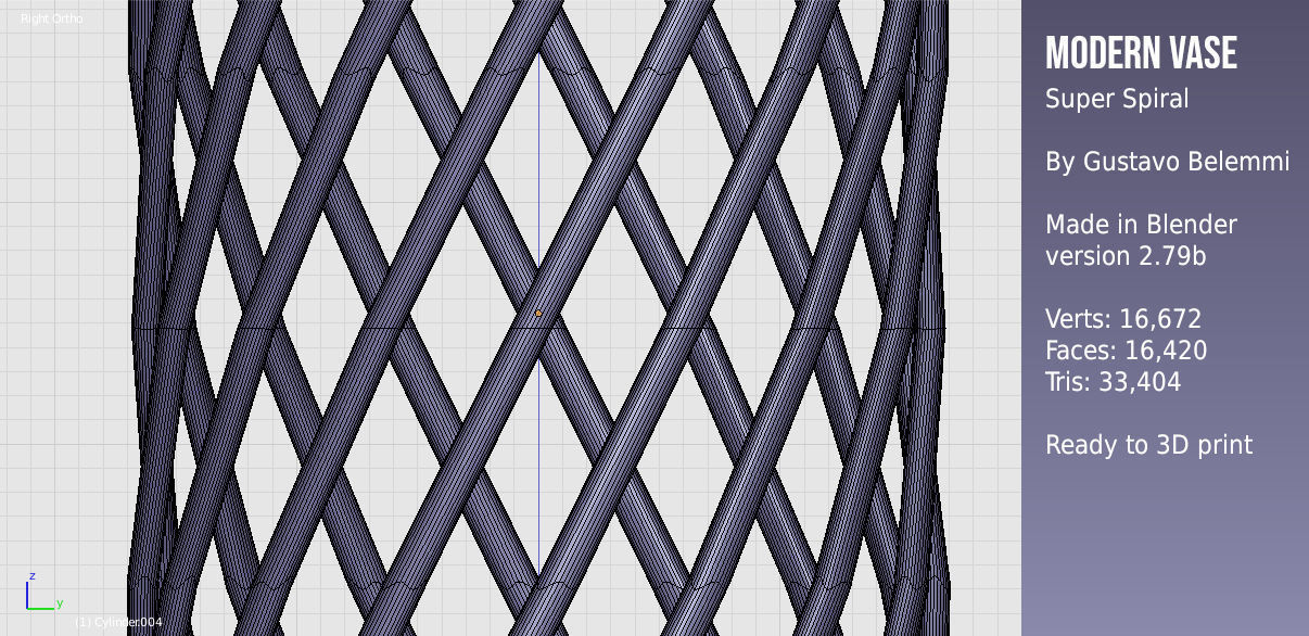 Modern Vase Super Spiral 3D print model_9